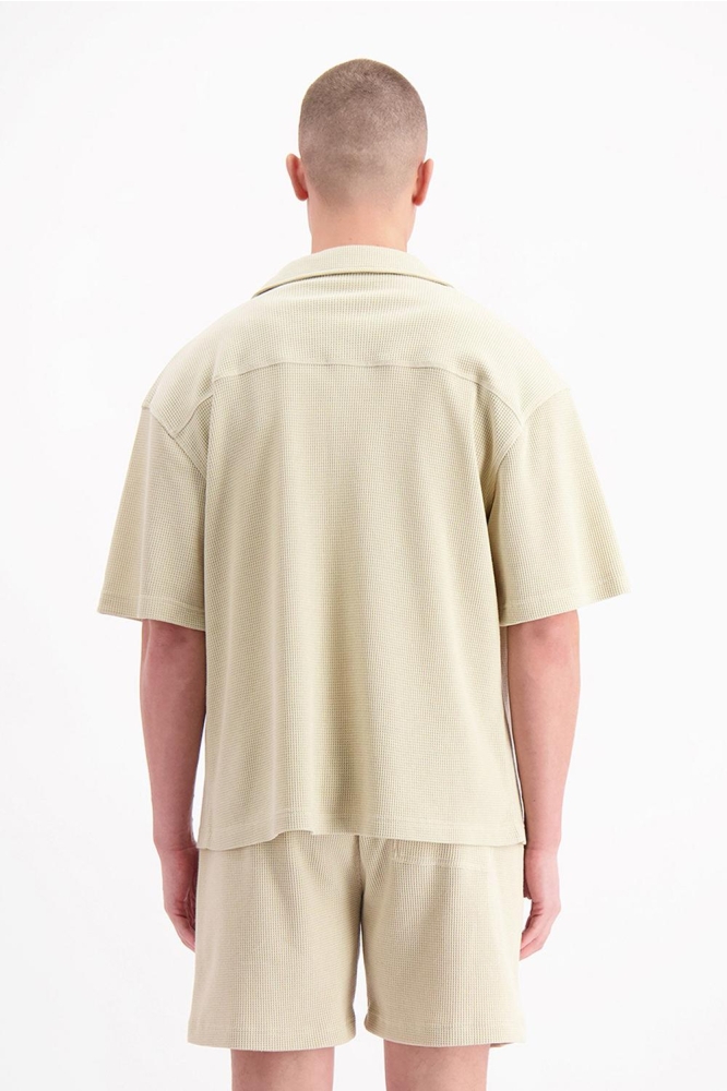 MONOGRAM WAFFLE SHIRT 1 125 3 33 BEIGE